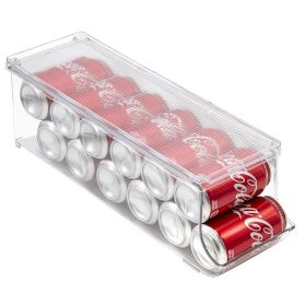 Large Capacity Cans Drink Storage Box Transparent Fruit And Vegetable Finishing Set (Option: Large With Lid-37x15x15)