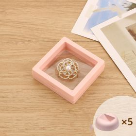 Thin Film Suspension Box Jewelry Storage (Option: Pink-9X9 10PCS)