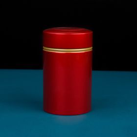 Portable Tea Tinplate Iron Box 50g Metal Can Iron Can Sealed Packaging Box (Color: Red)